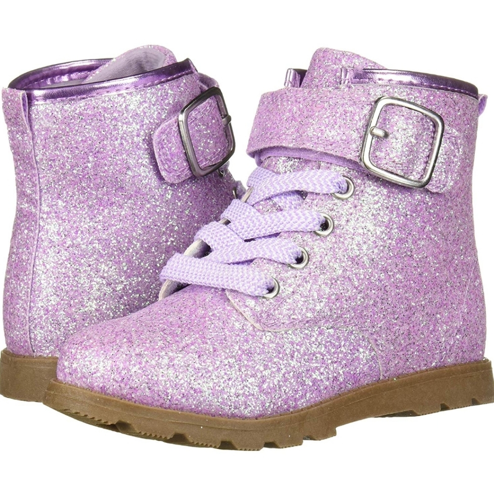 Carter New Combat Boots Glitter Purple